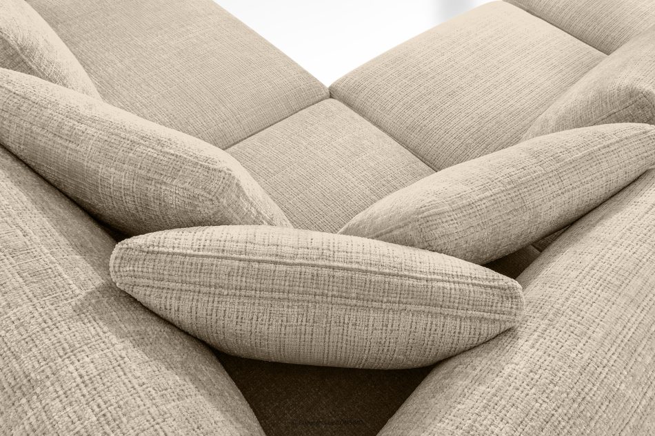 VERUS Weiches Ecksofa für das Wohnzimmer Chenille-Stoff rechts cremefarben cremefarben - Foto 10