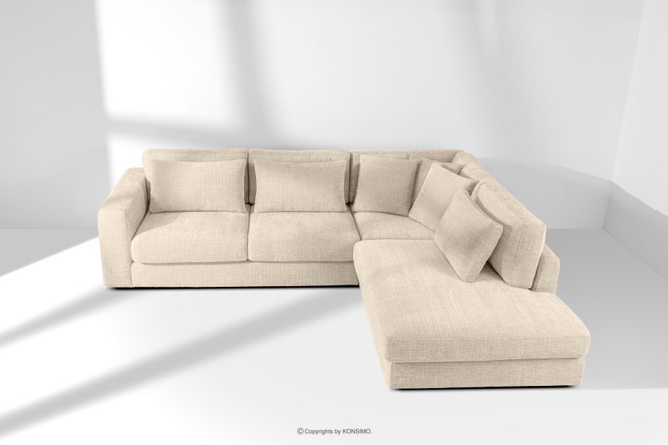 VERUS Weiches Ecksofa für das Wohnzimmer Chenille-Stoff rechts cremefarben cremefarben - Foto 19