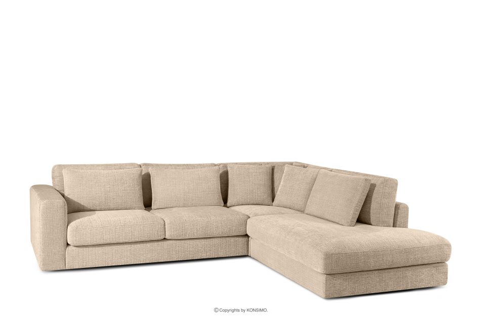 VERUS Weiches Ecksofa für das Wohnzimmer Chenille-Stoff rechts beige beige - Foto 0