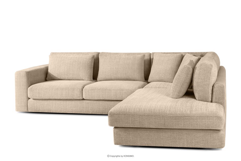 VERUS Weiches Ecksofa für das Wohnzimmer Chenille-Stoff rechts beige beige - Foto 3