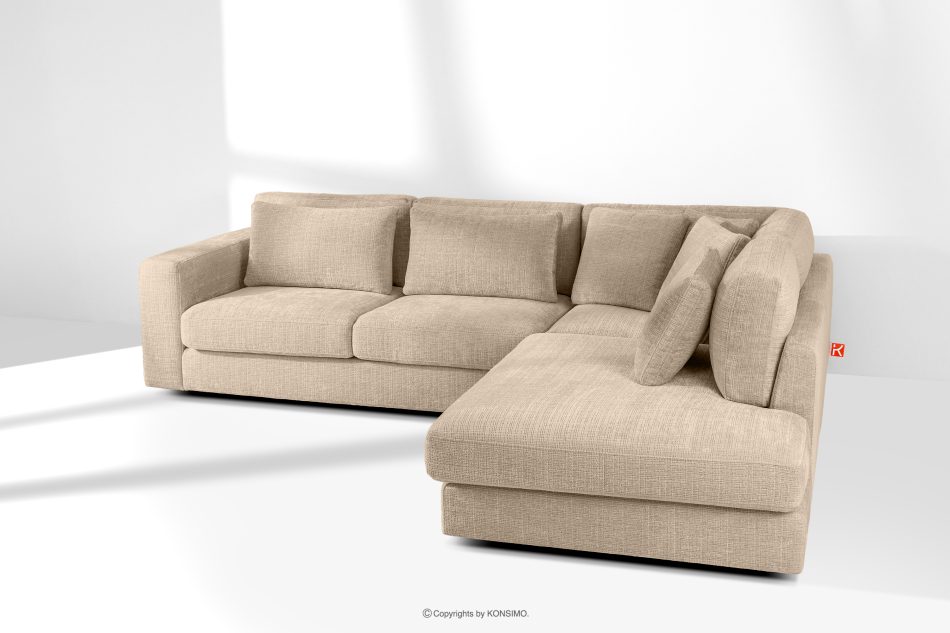 VERUS Weiches Ecksofa für das Wohnzimmer Chenille-Stoff rechts beige beige - Foto 18