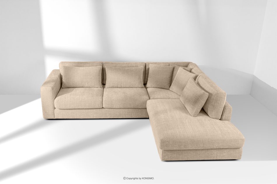 VERUS Weiches Ecksofa für das Wohnzimmer Chenille-Stoff rechts beige beige - Foto 19