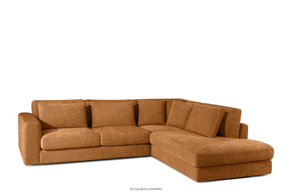 VERUS Weiches Ecksofa aus Chenille-Stoff rechts rot rot - Foto 0