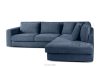 VERUS Weiches Ecksofa aus Chenille-Stoff rechts dunkelblau marineblau - Foto 4