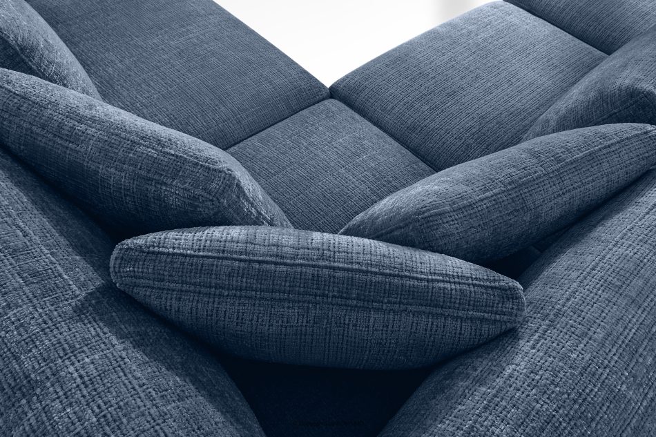 VERUS Weiches Ecksofa aus Chenille-Stoff rechts dunkelblau marineblau - Foto 10