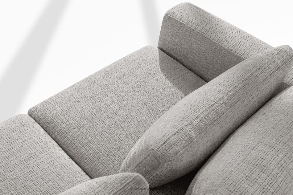 VERUS Großes bequemes Ecksofa für das Wohnzimmer Chenille-Stoff rechts hellgrau hellgrau - Foto 6