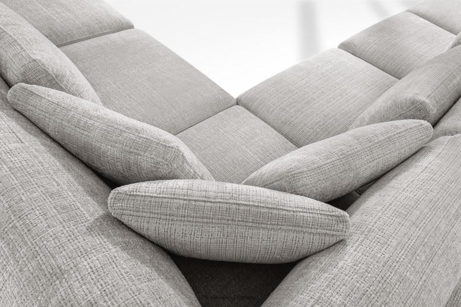 VERUS Großes bequemes Ecksofa für das Wohnzimmer Chenille-Stoff rechts hellgrau hellgrau - Foto 10