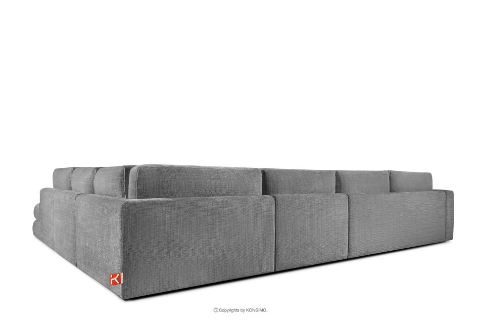 VERUS Großes bequemes Ecksofa für das Wohnzimmer Chenille-Stoff rechts dunkelgrau dunkelgrau - Foto 4