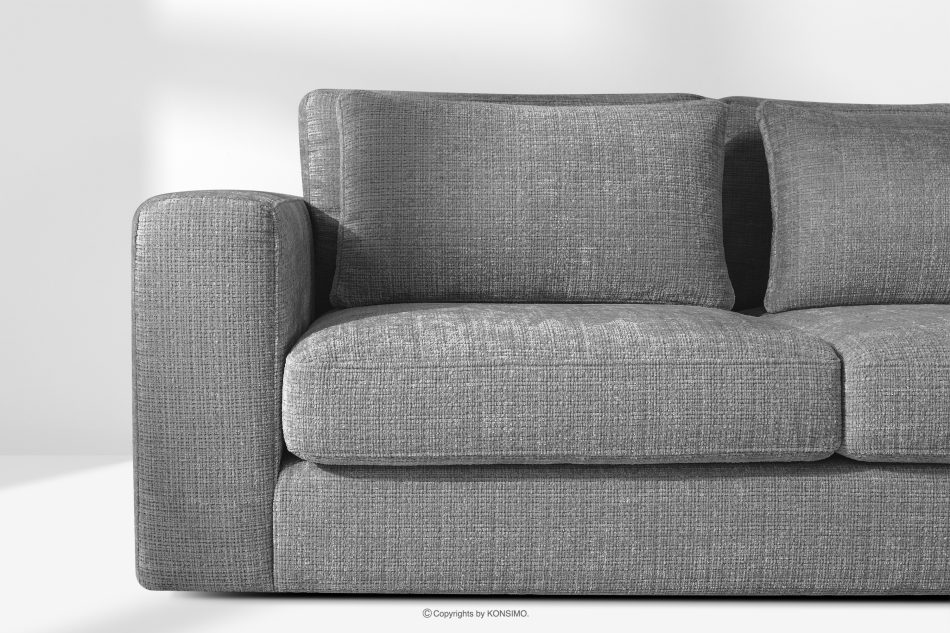 VERUS Großes bequemes Ecksofa für das Wohnzimmer Chenille-Stoff rechts dunkelgrau dunkelgrau - Foto 5
