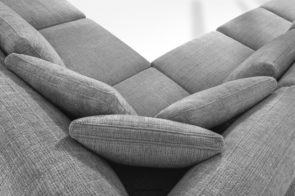 VERUS Großes bequemes Ecksofa für das Wohnzimmer Chenille-Stoff rechts dunkelgrau dunkelgrau - Foto 10