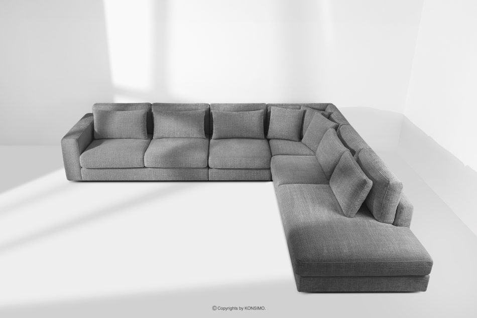 VERUS Großes bequemes Ecksofa für das Wohnzimmer Chenille-Stoff rechts dunkelgrau dunkelgrau - Foto 19