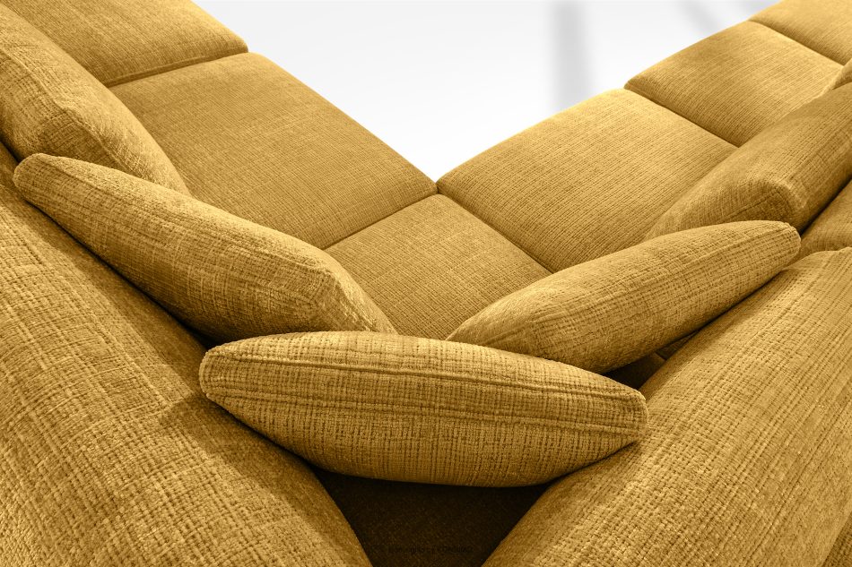 VERUS Großes Ecksofa für das Wohnzimmer aus Chenille-Stoff rechts gelb gelb - Foto 10