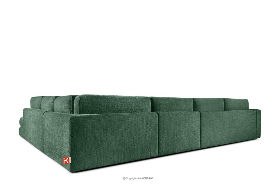 VERUS Großes Ecksofa für das Wohnzimmer aus Chenille-Stoff rechts grün grün - Foto 4