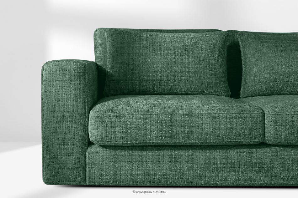 VERUS Großes Ecksofa für das Wohnzimmer aus Chenille-Stoff rechts grün grün - Foto 5