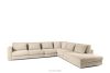 Großes bequemes Ecksofa für das Wohnzimmer Chenille-Stoff rechts cremefarben