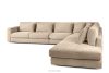 VERUS Großes bequemes Ecksofa für das Wohnzimmer Chenille-Stoff rechts beige beige - Foto 4