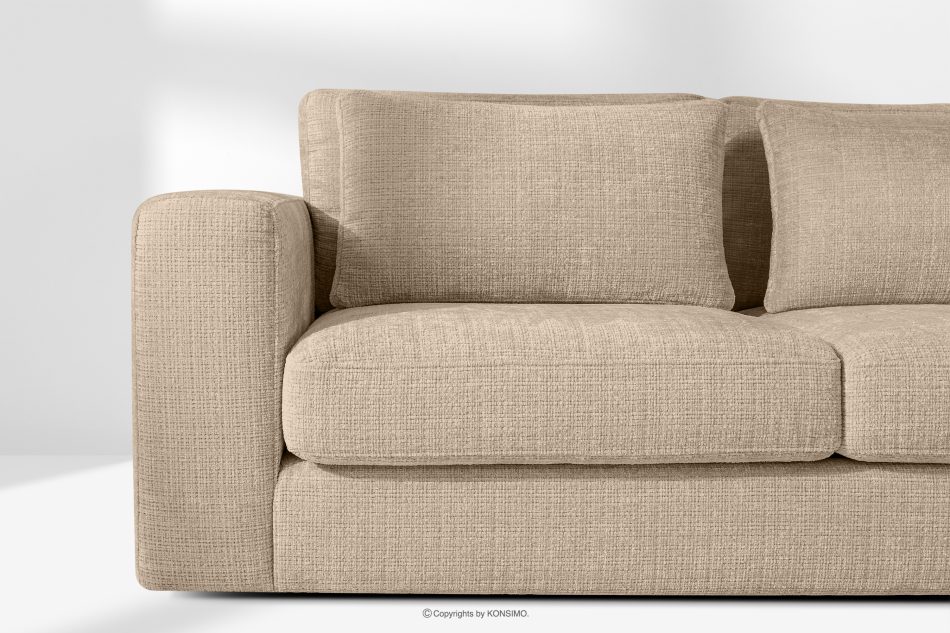 VERUS Großes bequemes Ecksofa für das Wohnzimmer Chenille-Stoff rechts beige beige - Foto 5
