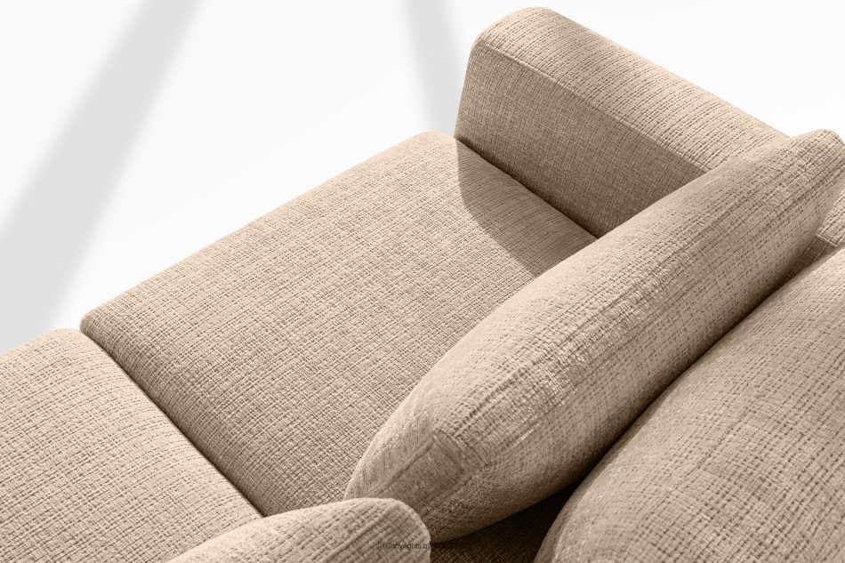 VERUS Großes bequemes Ecksofa für das Wohnzimmer Chenille-Stoff rechts beige beige - Foto 6