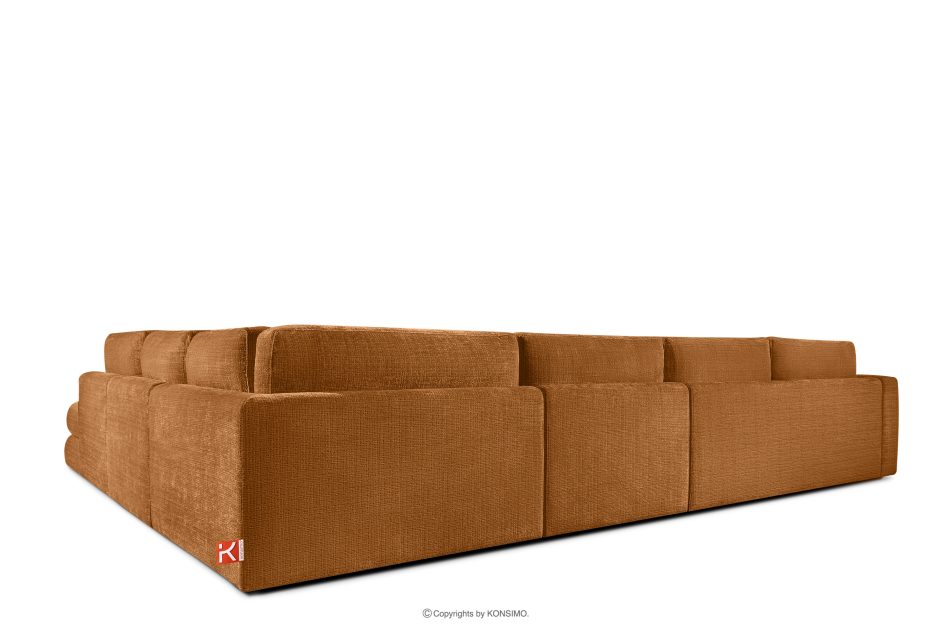 VERUS Großes Ecksofa für das Wohnzimmer aus Chenille-Stoff rechts rot rot - Foto 4