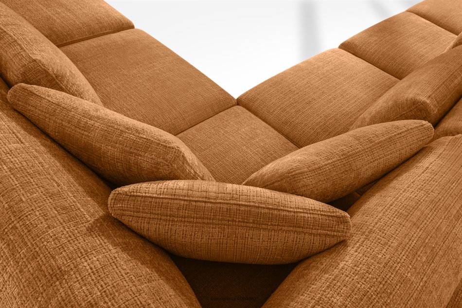 VERUS Großes Ecksofa für das Wohnzimmer aus Chenille-Stoff rechts rot rot - Foto 10