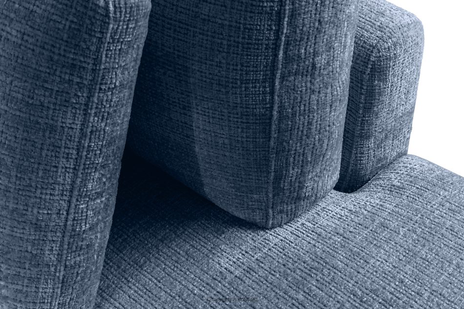 VERUS Großes Ecksofa für das Wohnzimmer aus Chenille-Stoff rechts dunkelblau marineblau - Foto 8