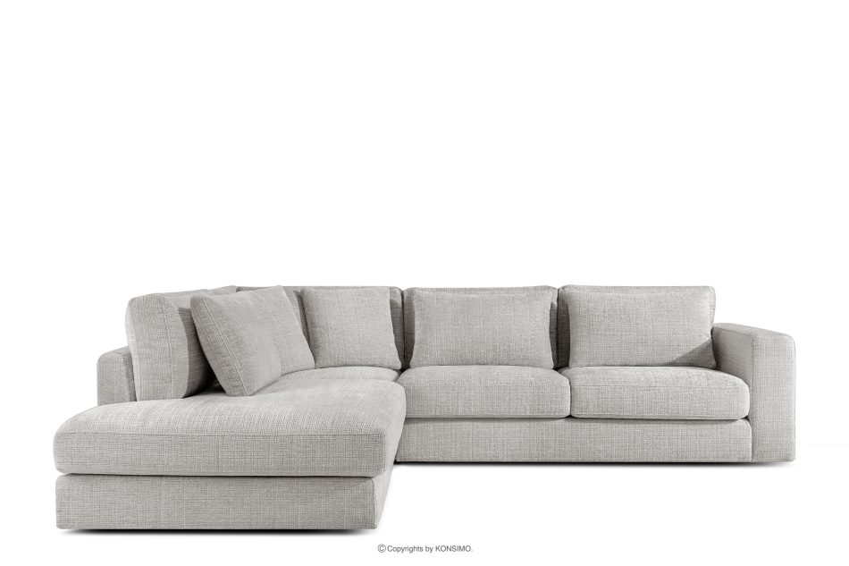 VERUS Großes Ecksofa für das Wohnzimmer Chenille-Stoff links hellgrau hellgrau - Foto 2