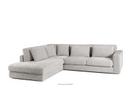 Großes Ecksofa für das Wohnzimmer Chenille-Stoff links hellgrau