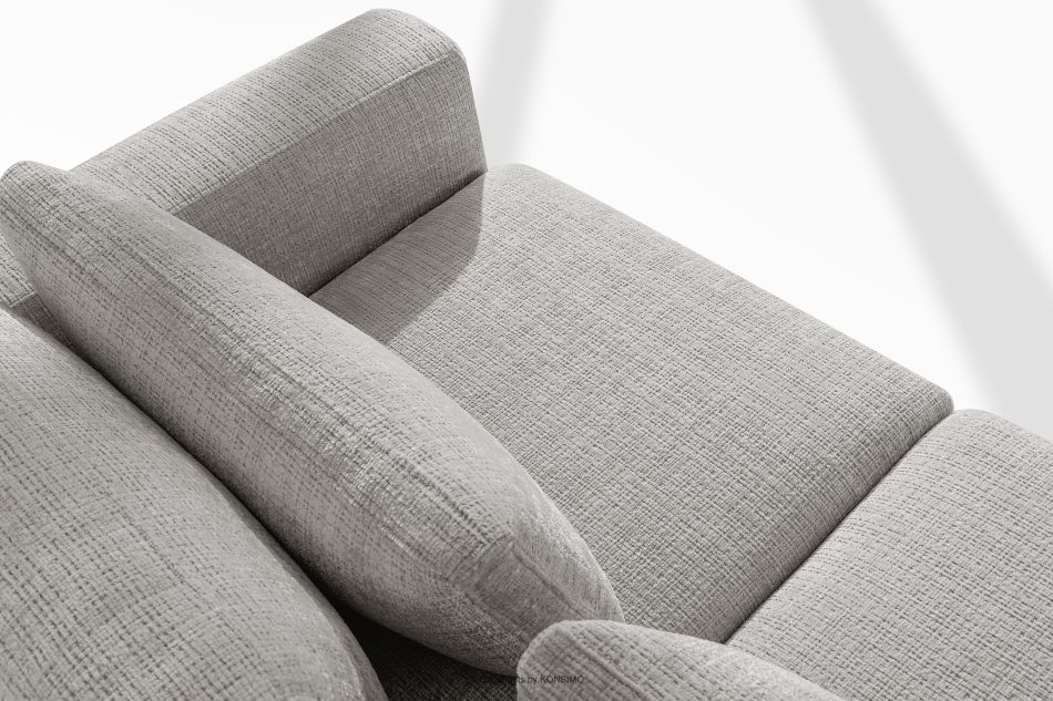 VERUS Großes Ecksofa für das Wohnzimmer Chenille-Stoff links hellgrau hellgrau - Foto 6