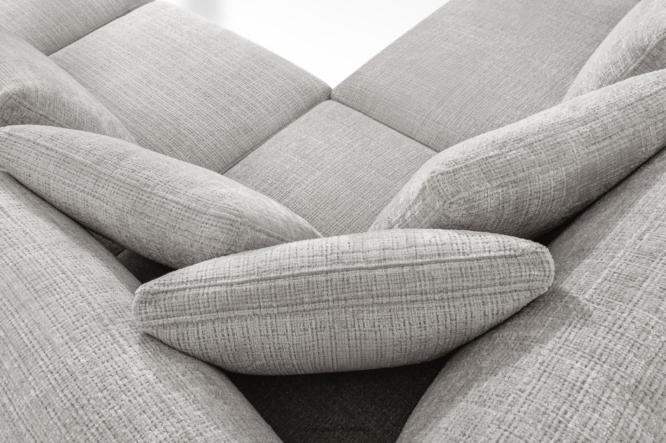 VERUS Großes Ecksofa für das Wohnzimmer Chenille-Stoff links hellgrau hellgrau - Foto 10