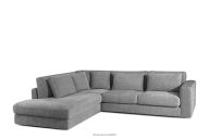 Großes Ecksofa für das Wohnzimmer Chenille-Stoff links dunkelgrau