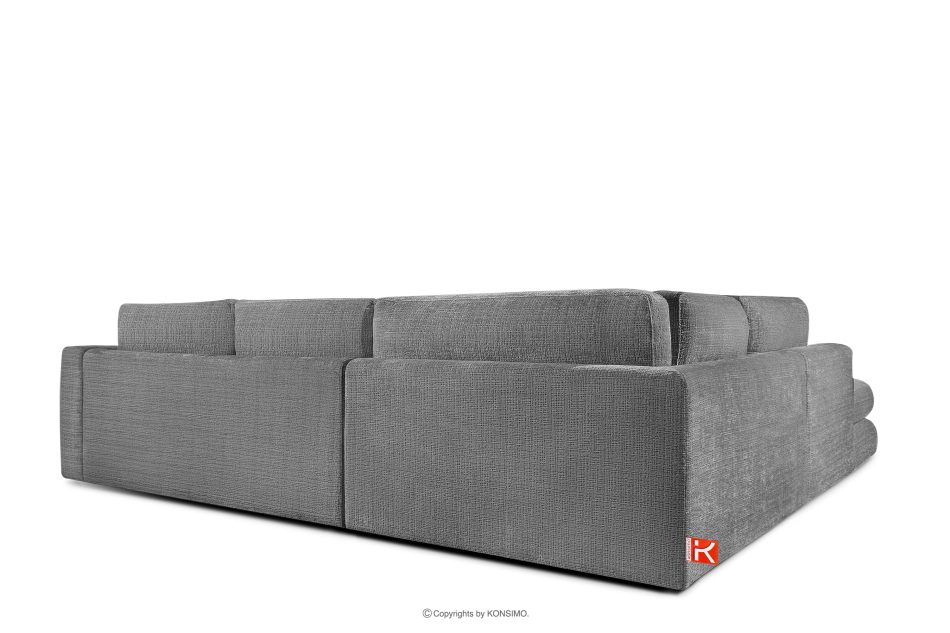 VERUS Großes Ecksofa für das Wohnzimmer Chenille-Stoff links dunkelgrau dunkelgrau - Foto 4