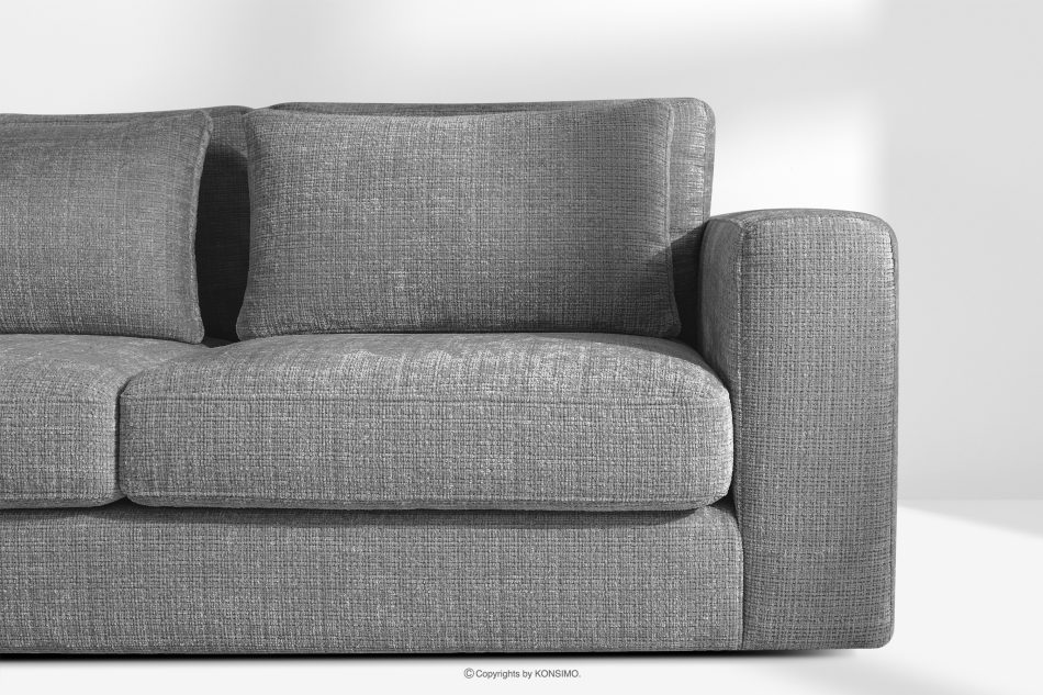 VERUS Großes Ecksofa für das Wohnzimmer Chenille-Stoff links dunkelgrau dunkelgrau - Foto 5