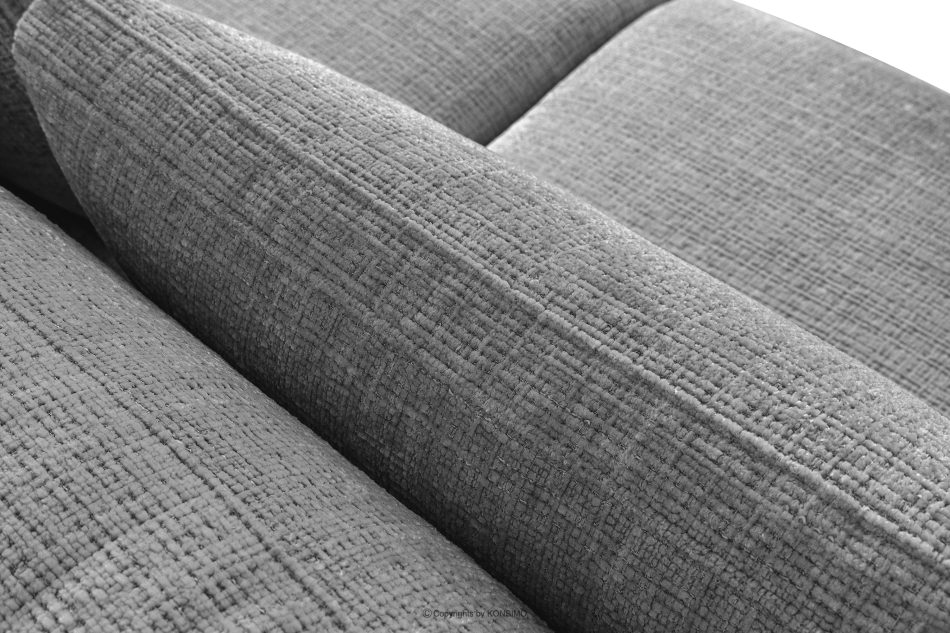 VERUS Großes Ecksofa für das Wohnzimmer Chenille-Stoff links dunkelgrau dunkelgrau - Foto 7