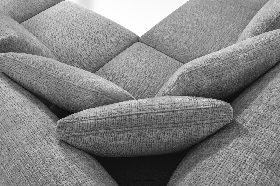 VERUS Großes Ecksofa für das Wohnzimmer Chenille-Stoff links dunkelgrau dunkelgrau - Foto 10