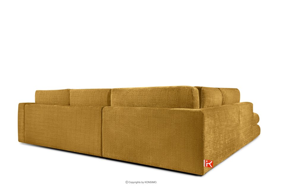 VERUS Großes Ecksofa aus Chenille-Stoff links gelb gelb - Foto 4