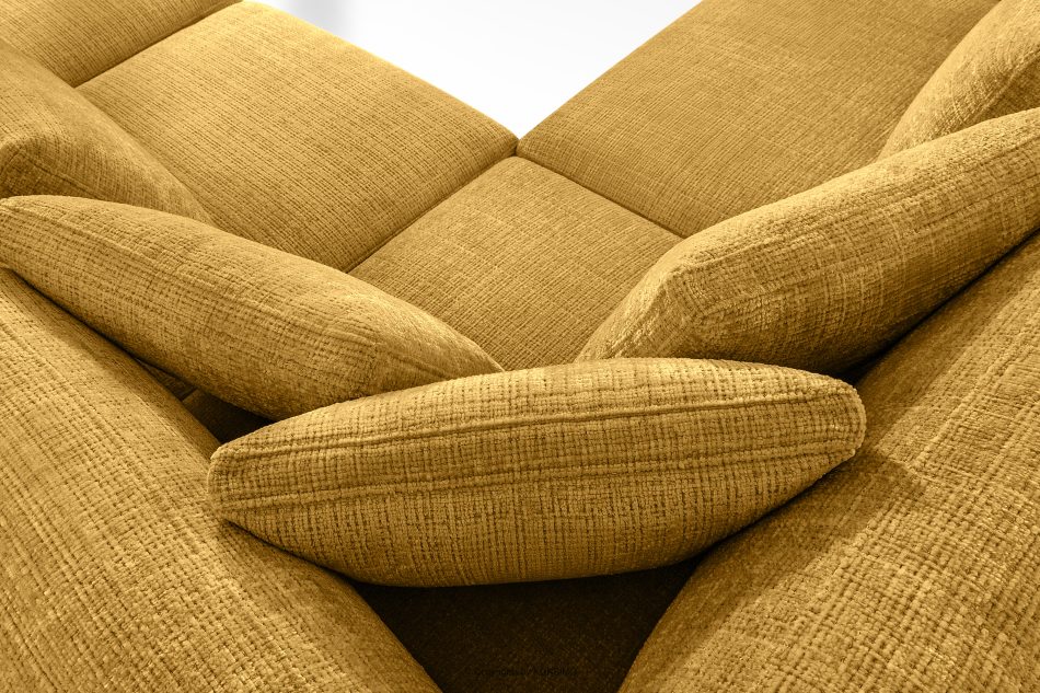 VERUS Großes Ecksofa aus Chenille-Stoff links gelb gelb - Foto 10