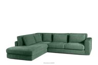 Großes Ecksofa aus Chenille-Stoff links grün
