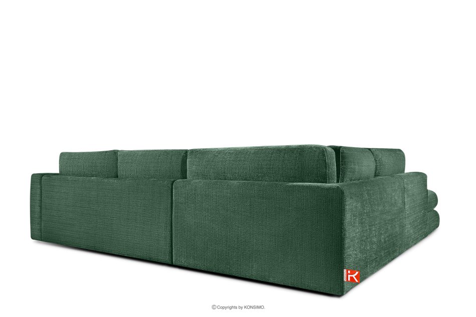 VERUS Großes Ecksofa aus Chenille-Stoff links grün grün - Foto 4