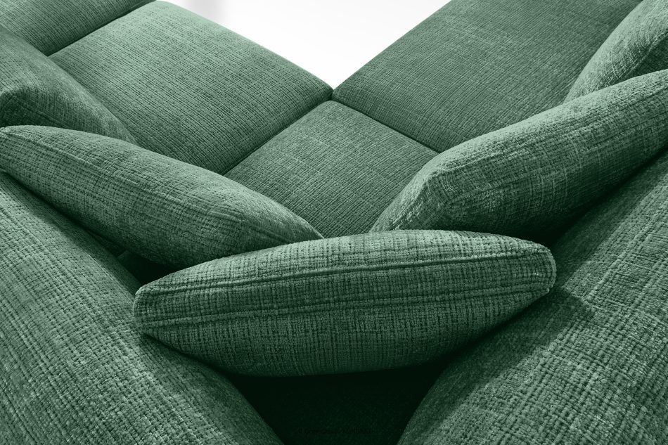 VERUS Großes Ecksofa aus Chenille-Stoff links grün grün - Foto 10