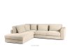 Großes Ecksofa für das Wohnzimmer Chenille-Stoff links cremefarben