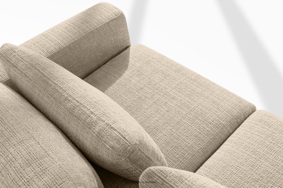 VERUS Großes Ecksofa für das Wohnzimmer Chenille-Stoff links cremefarben cremefarben - Foto 6