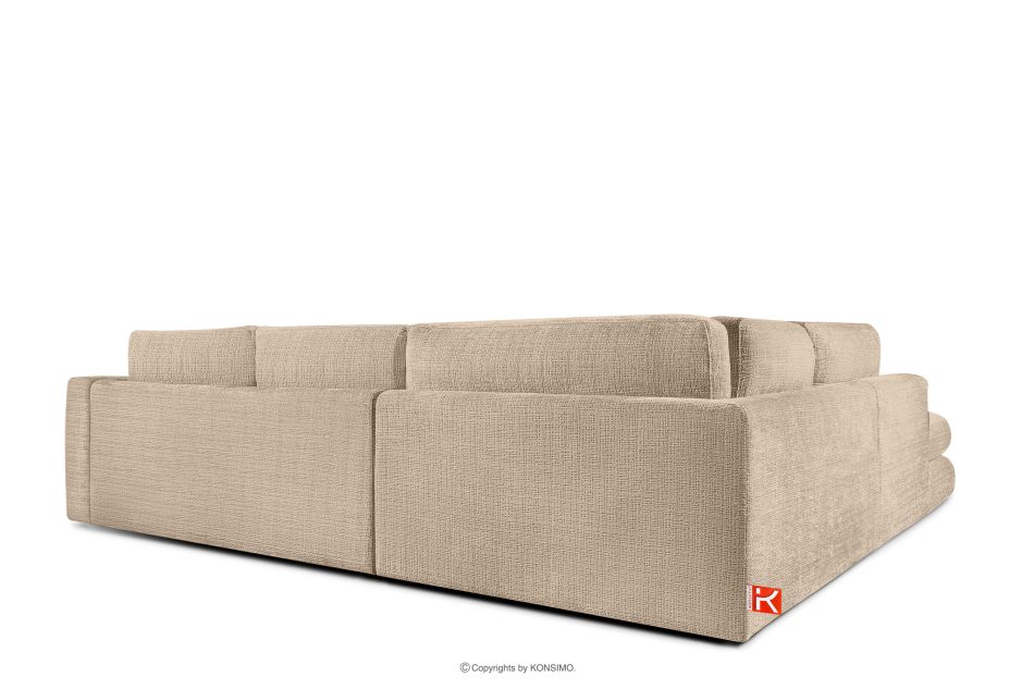VERUS Großes Ecksofa für das Wohnzimmer Chenille-Stoff links beige beige - Foto 4