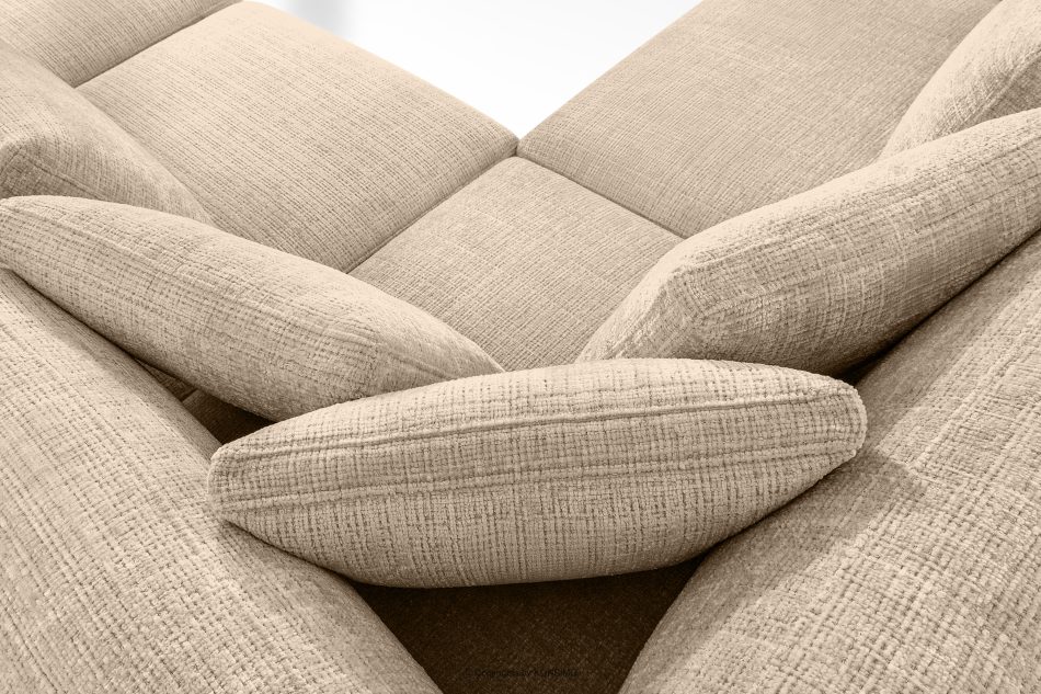 VERUS Großes Ecksofa für das Wohnzimmer Chenille-Stoff links beige beige - Foto 10