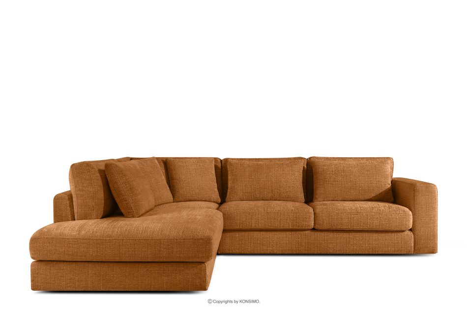 VERUS Großes Ecksofa aus Chenille-Stoff links rot rot - Foto 2