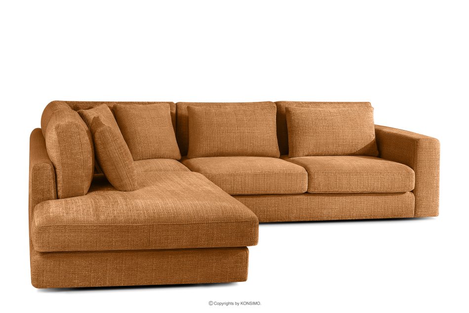 VERUS Großes Ecksofa aus Chenille-Stoff links rot rot - Foto 3