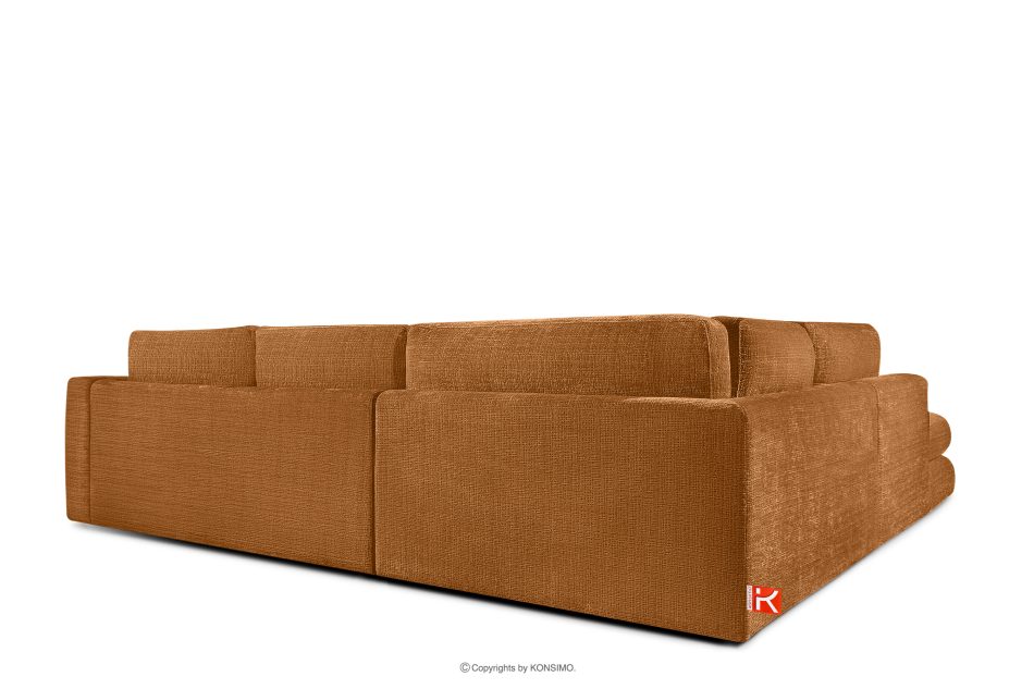 VERUS Großes Ecksofa aus Chenille-Stoff links rot rot - Foto 4