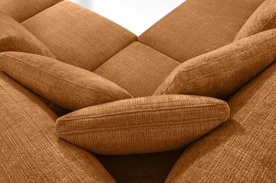 VERUS Großes Ecksofa aus Chenille-Stoff links rot rot - Foto 10