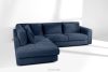 VERUS Großes Ecksofa aus Chenille-Stoff links dunkelblau marineblau - Foto 19