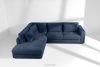 VERUS Großes Ecksofa aus Chenille-Stoff links dunkelblau marineblau - Foto 20