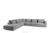 Große bequeme Ecksofa für das Wohnzimmer Chenille-Stoff links dunkelgrau